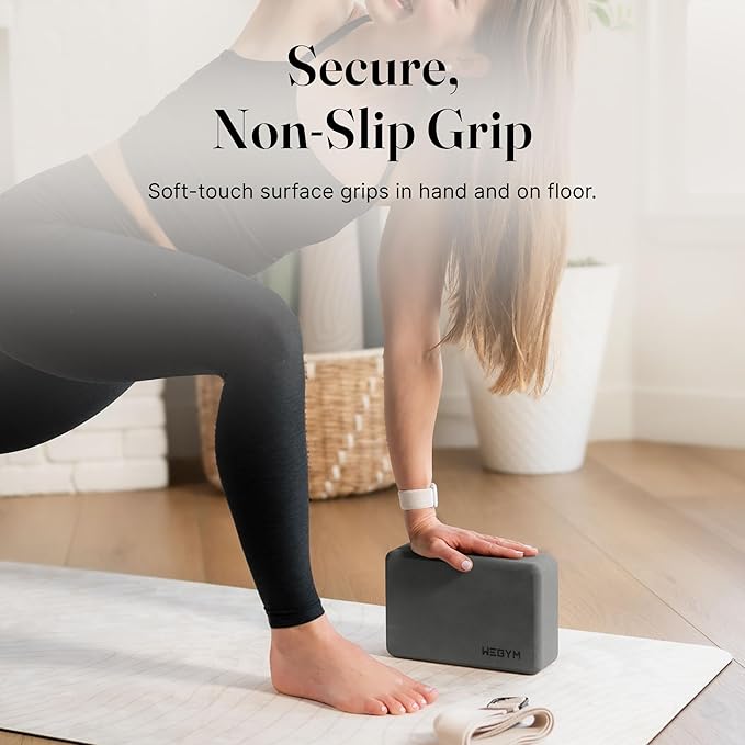 WeGym Yoga blocks with Anti-Slip, Comfortable Grip, Sturdy Sides for Secure Workouts at Home, for Yoga, and Pilate Training