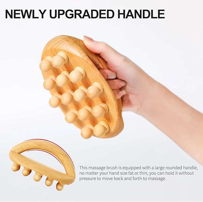 Wood Therapy Massage Tools, Cellulite Massage Tool Wooden Massage Body Brush, Itchy Skin Relief, Body Shaping,Professional Maderoterapia Kit Meridian Pressure Brush, Lymphatic Drainage Massager