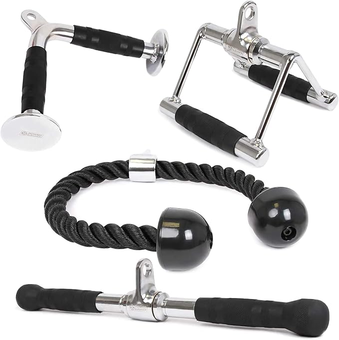 POWER GUIDANCE Triceps Pull Down Attachment, Cable Machine Accessories for Home Gym, Lat Pull Down Attachment Weight Fitness