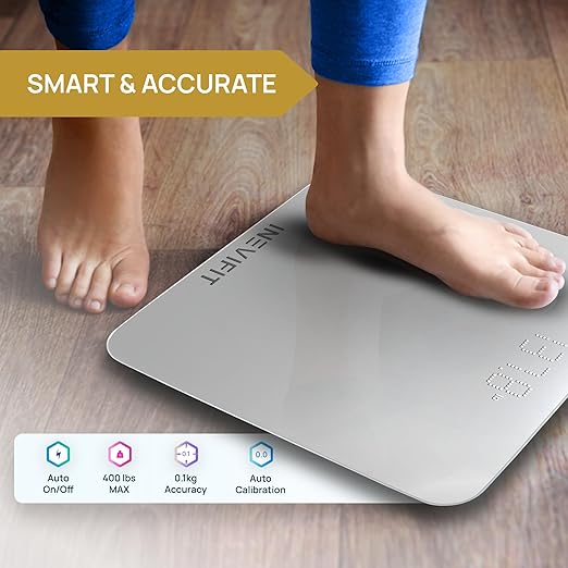 INEVIFIT Smart Bathroom Scale, Highly Accurate Bluetooth Digital Bathroom Body Weight Scale, Precisely Measures Weight & BMI for Unlimited Users