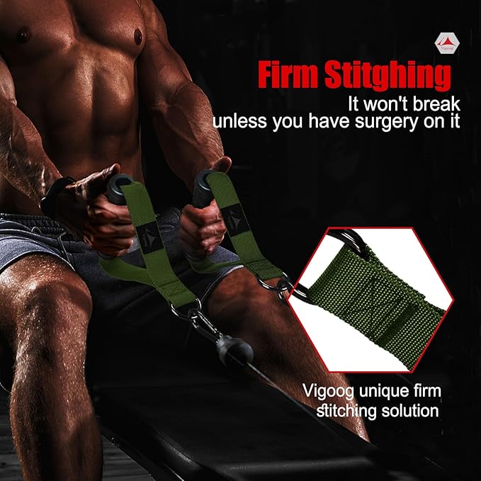 Heavy Duty Gym Workout Handle Attachments - Powerful, Comfortable & Anti-Slip Rubber Exercise Grips for Cable Machines, Pulley Systems and Other Fitness Equipments