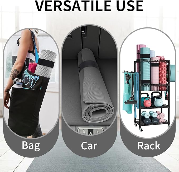 Yoga Mat Carrier Strap, Adjustable Thick Straps Sling for Carrying Large Mats, Stretching Band