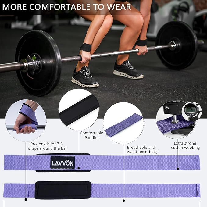 Squat Pad Set - Foam Barbell Pad for Squats Cushion, Lunges & Bar Padding for Hip Thrusts - Standard Olympic Weight Bar Pad - With Ankle Straps, Wrist Straps for Weightlifting