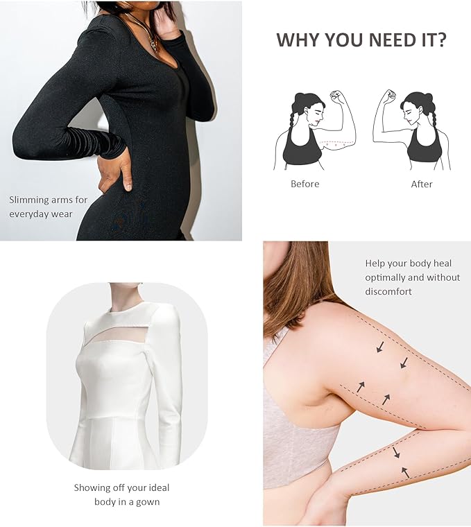 FeelinGirl Upper Arm Shaper for Women Faja Post Surgery Slimming Compression Sleeves Arm Lipo Compression Garments