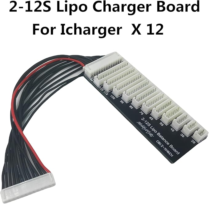 2S-12S Lipo Battery Balance Charger Extend Expansion Board Adapter Converter for RC Vehicles Lipo Battery Charging for iCharger X12 Parallel Charging Plate Balance Board for Lipo Balance Charger