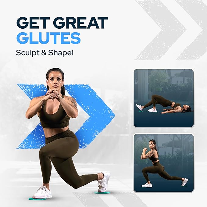 Core Sliders for Working Out, Dual Sided Exercise Gliding Discs for Use on All Surfaces, Ultimate Core Trainer, Light and Portable, Gym & Home Total Body Workout Equipment