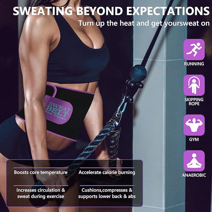 MORECOO Waist Trainer for Women Lower Belly Fat, Waist Sweat Band for Women, Belly Band Sweat Belt, Body Shaper, Stomach Wrap