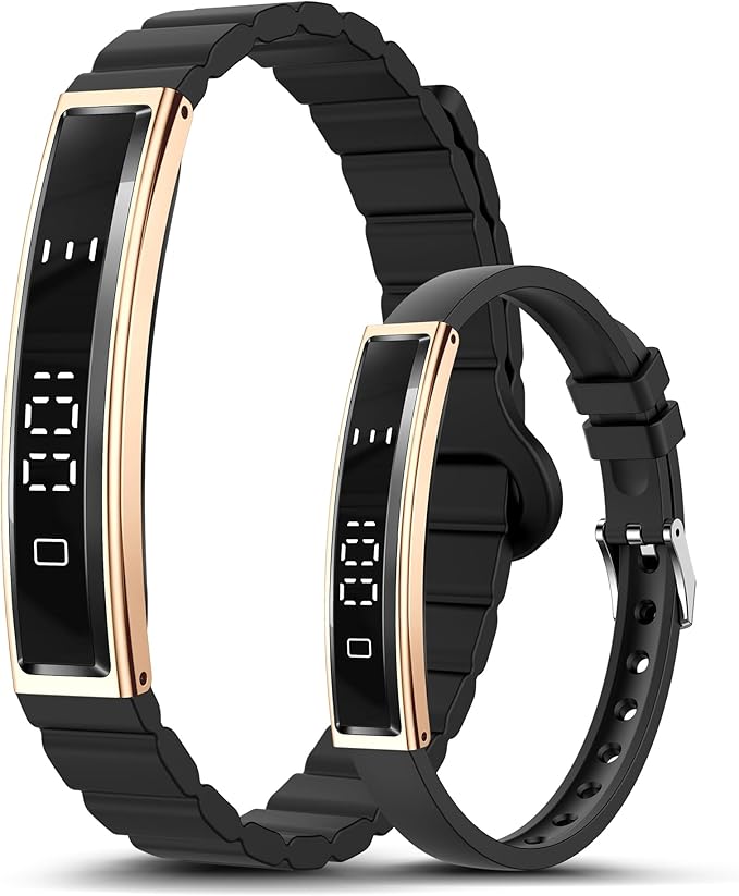 Smart Bracelet for Women, Health Activity Fitness Trackers, 24/7 Heart Rate, HRV, Blood Oxygen & Stress Monitor, 24H Sleep Tracker, Smart Wristband with 2 Bands, Free APP for iOS & Android,Black Gold