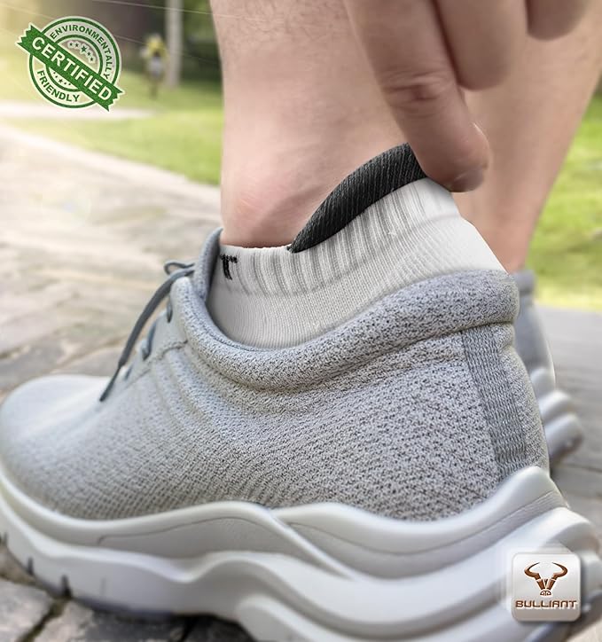 BULLIANT Men Running Socks,Active Ankle Socks No Show For Men With Cushioned Footbed Arch Support Breathable Wicking