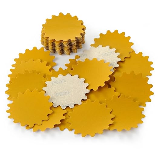 MAXMAN 50 PCS Hook and Loop Sanding Discs, 3-Inch Flex Edge Wavy Sander Pads Alumina Orbital Sandpaper 600 Grit - Perfect for Sanders Hand Drill, Bowl Sanders & Woodworking Wood Auto, No Hole