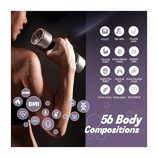 Smart Scale for Body Weight Multi-User Mobile App 8 Electrode Dual Frequency High Precision for Athletes Fitness Enthusiasts with BMI Body Fat Muscle Mass 56 Body Composition Indicators (White)