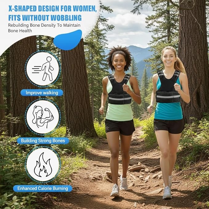 Adjustable Weighted Vest for Men and Women,4-10lb Variable Body Weight Vest for Home Workouts, Running, Rucking, HIIT & Strength Training, Removable Ironsand Weights, Reflective & Pockets