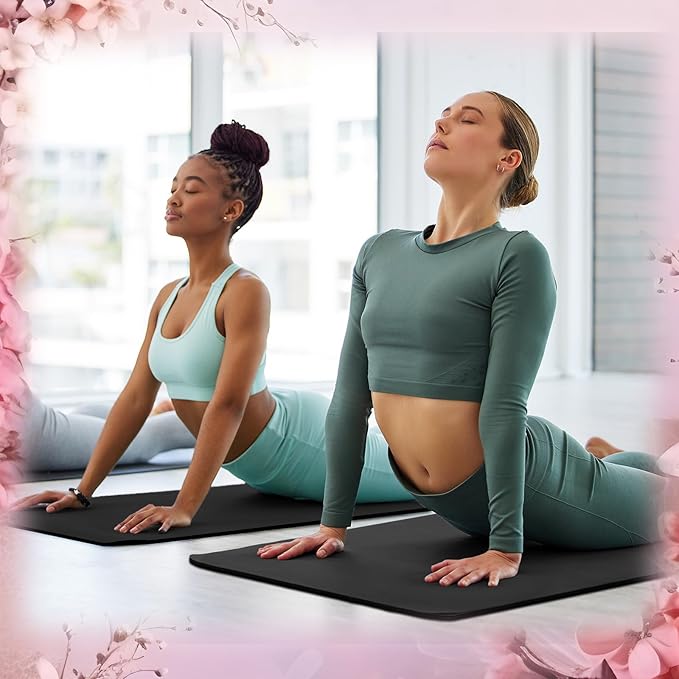 Timgle 6 Pcs 10mm Thick Yoga Mat Bulk 68 x 24 Inches Anti-slip Tear-resistant Exercise Mat Adult Gym Mats for Fitness, Stretching, Workout and Studio, Outdoor Yoga, Pilates
