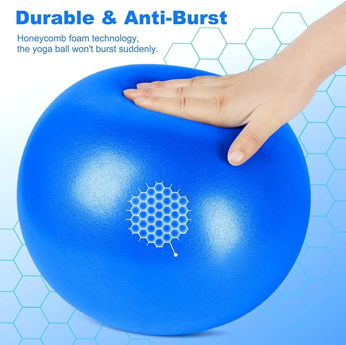 9 Inch Pilates Ball Small Exercise Ball, Workout Ball for Barre, Pilates, Yoga, Stability, Workout, Balance, Fitness at Gym Home Office