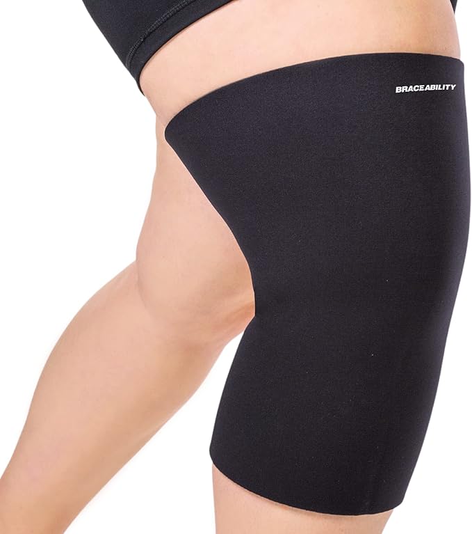 BraceAbility Plus Size Neoprene Knee Sleeve - Compression Support Brace for Bariatric Women or Men with Arthritis Joint Pain, Fitting Overweight to Obese Thighs and Legs (6XL)