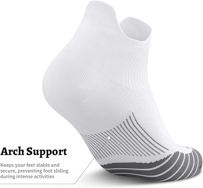 PAPLUS Compression Socks for Men & Women, 2/4/6 Pairs Ankle Running Socks with Arch Support, Ankle Support, Plantar Fasciitis