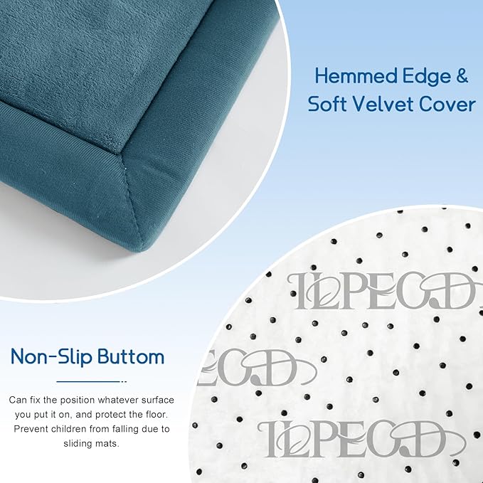 Baby Play Mat for Floor Nursery Rug Muscle Mat Area Rug Playroom Rug 59"x79" Playpen Mat Memory Foam 1.3" Thick Crawling Mat for Babies,Toddlers, Infants, Kids,Indigo