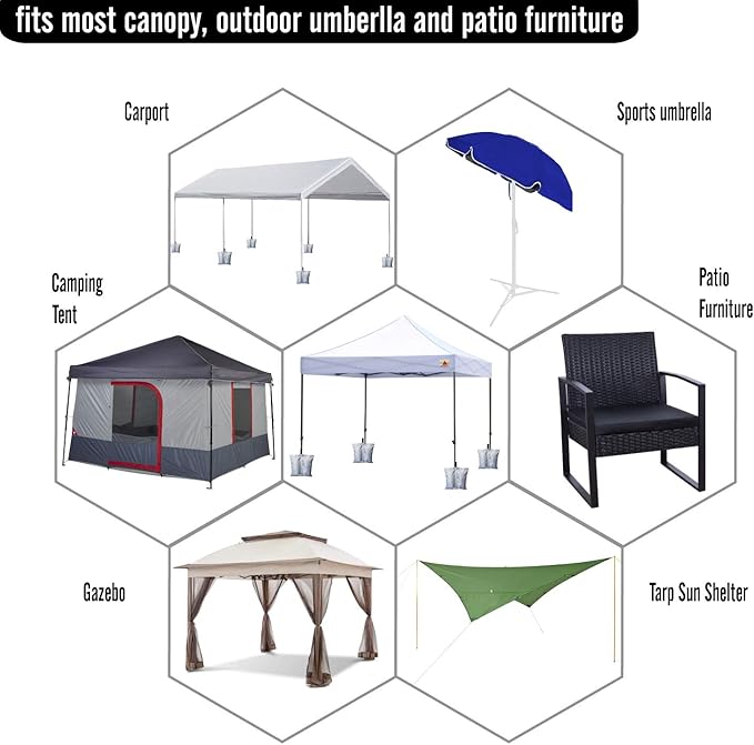 ABCCANOPY Canopy Weights 120 LBS Gazebo Tent Sand Bags,4-Pack Brown (Without Sand)