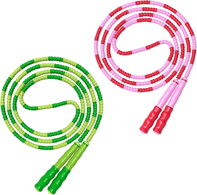 Leeboom Jump Rope, Adjustable Length Tangle-Free Segmented Soft Beaded Skipping Rope, Fitness Jump Rope for Kids, Man, and Women Weight Loss 9.2 Feet