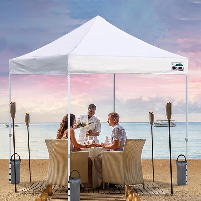 Eurmax USA 125LBS 4-Pack Universal Canopy Weights, Secure Wind Protection to Prevent Tipping, Easy Wrap-Around Installation Heavy Duty Sandbags (Without Sand), Fits All Instant Shelter Legs,Gray