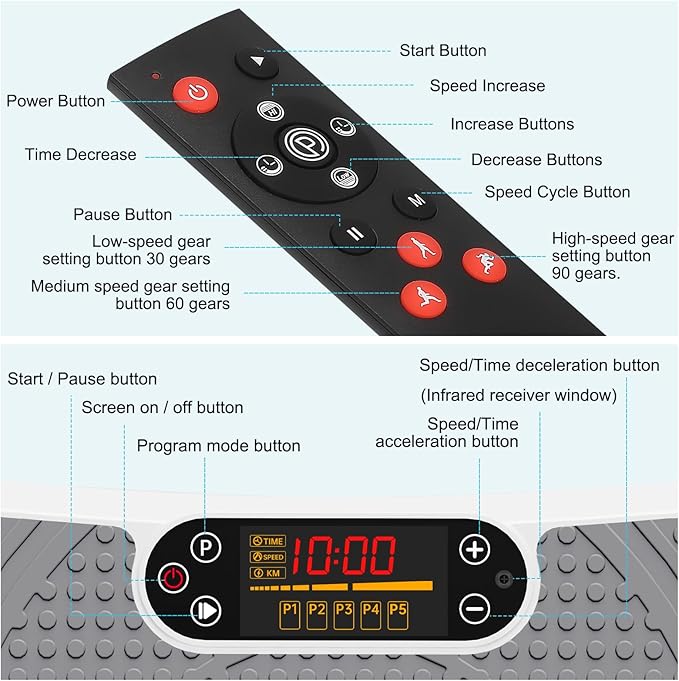 SoftGym Vibration Plate Exercise Machine for Lymphatic Drainage,Power Vibrate Stand Shake Board 450 Lbs Capacity Whole Body Workout Waver with Fitness Resistance Bands Weight Loss Gifts for Women Men