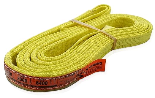 DD Sling 1 Inch x 12 Foot Nylon Lifting Sling – USA Made, 3,200 lb Vertical, 2,600 lb Choker, 6,400 lb Basket – 2-Ply Heavy Duty 900 Webbing, Type 4 Twisted Eye & Eye Rigging Sling, Safety Orange