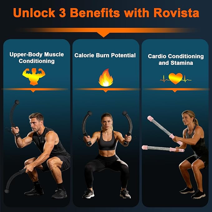 Weighted Ropeless Battle Ropes, Heavy Duty Portable Cordless Battle Ropes for Home Gym, Exercise Equipment for Low-Impact Aerobic Training, Strength & HIIT, for Men & Women (Black)