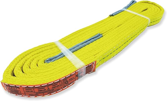 2-Ply Lifting Straps 1”x 15ft Webbing Sling Tree Saver 1Pack Heavy Duty Web Strap Rigging Moving Towing Hoisting Gear KODIAK STRAPS