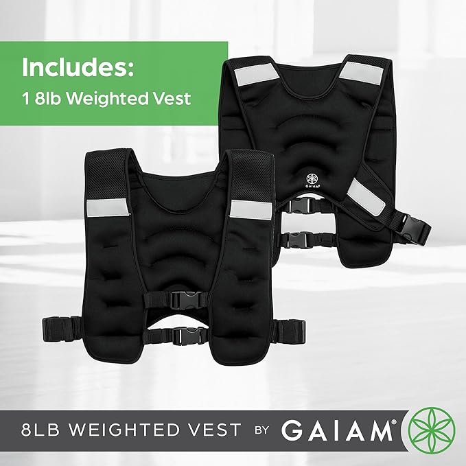 Gaiam PrecisionFit Weighted Vest for Women and Men, Adjustable Weighted Workout Vest for Walking, Running, Strength Training
