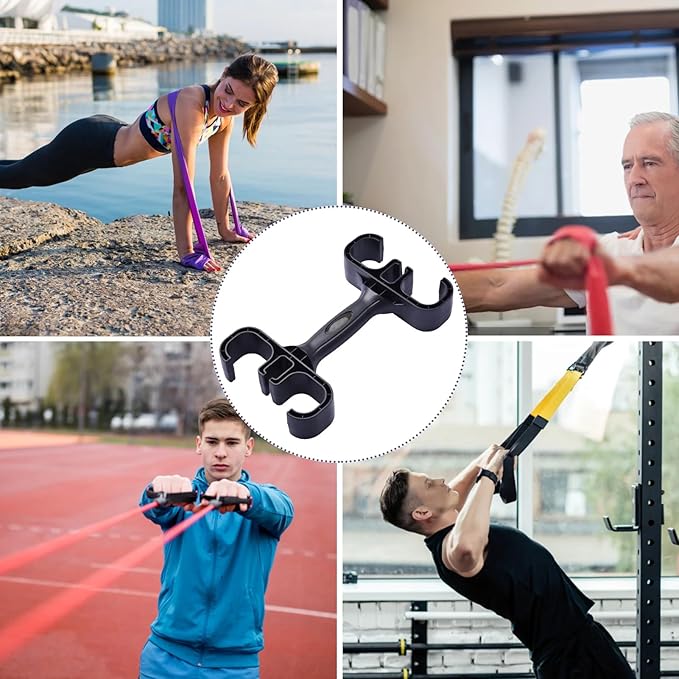 Resistance Bands Handles Heavy Duty ABS Handle Training Equipment Grips For Strength Exercise Yoga Fitness Workout Home Gym Black