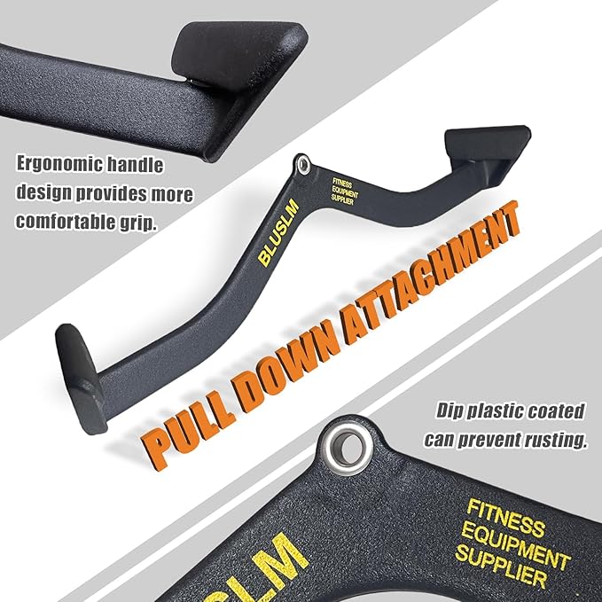 LAT Pull Down Bar for Cable Machine, LAT Pulldown Attachments T-bar V-bar Cable Attachment for Gym, Back Tricep Strength Training Handle