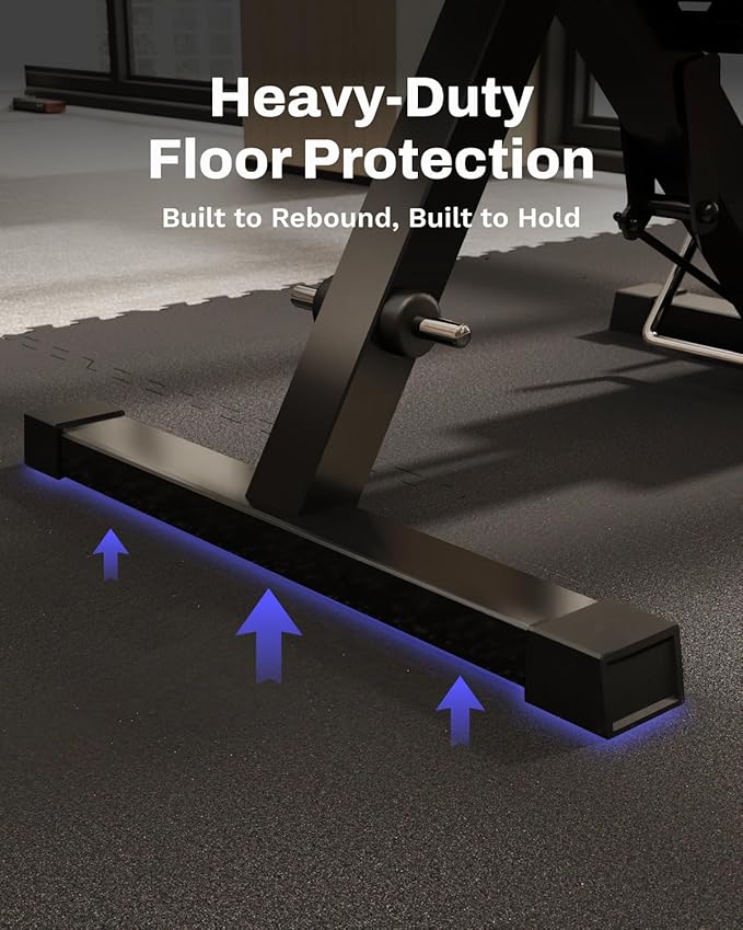 AIRHOP 0.56in Thick 144 Sq Ft Exercise Equipment Mats, 36 Tiles Upgraded Rubber Top with High Density EVA Foam, Large Interlocking Puzzle Gym Flooring for Home Gym, Heavy Weight Workout, 24 x 24in