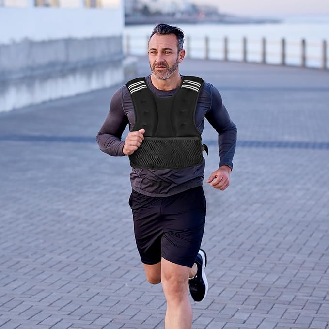Henkelion Adjustable Weighted Vest for Men Women Weights Included, 4-10lbs/11-20lbs Body Weight Vests Adjustable for Running, Training Workout, Jogging, Walking