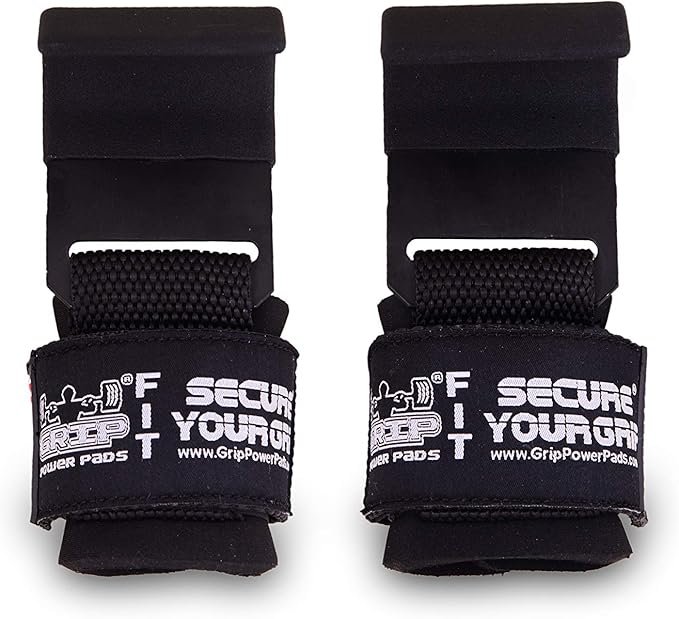 Weight Lifting Rod Hooks Heavy Duty Wrist Wraps Power Weight Lifting Training Gym Grips Straps Set of 2