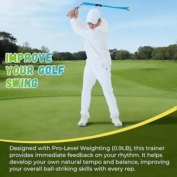 Golf Rope Swing Trainer, Professional Golf Swing Rope Training Aid to Improve Speed, Tempo, Rhythm, Flexibility and Strength, Golf Warm-Up Practice Equipment for Golfers of All Levels