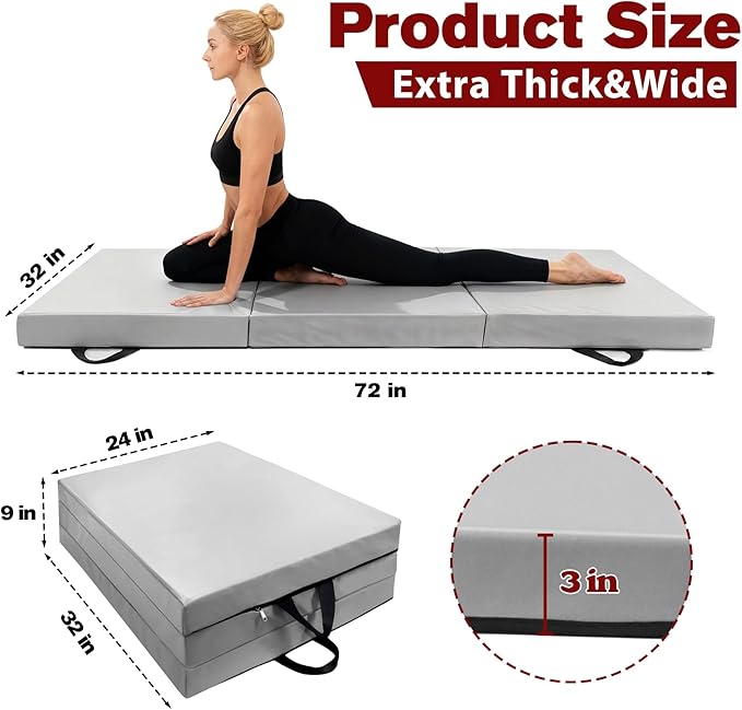 3 Inch Thick Yoga Mat 72 * 32 * 3 inch Extra Thick Exercise Mats Non-Slip Workout Mat for Pilates, Fitness, Gym, Stretching