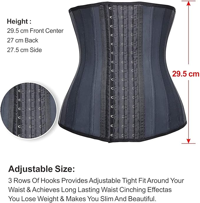 YIANNA Women's Underbust Latex Sport Girdle Waist Trainer Corsets Hourglass Body Shaper