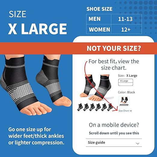 6 Pairs Plantar Fasciitis Socks for Men & Women, Ankle Brace Compression Socks with Arch Support for Achilles Tendonitis, Heel Pain, Swelling & Arthritis Relief, Black, Nude, Navy, X-Large