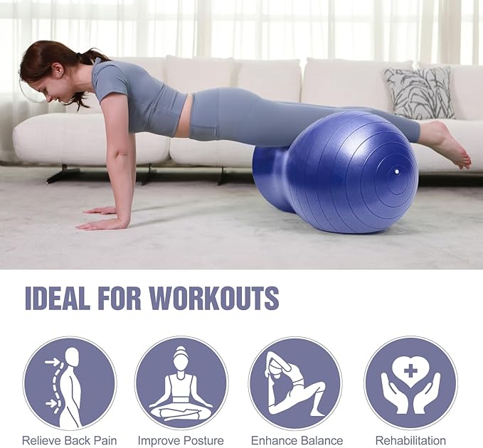 INPANY Peanut Ball - Exercise Ball for Labor Birthing, Anti-Burst Physical Therapy for Kids, Core Strength, Flexible Seating, Home & Gym Fintness, Sensory Chair Wiggle Seat for Girls and Boys