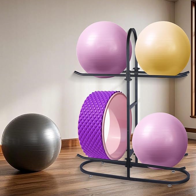 Stabilising Ball Rack,Exercise Ball Holder,Medicine Ball Rack and Yoga Ball Storage Suitable for Stability Ball,Yoga Mats Home Gym and Commercial Gym