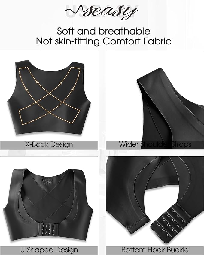 Front Closure Back Posture Corrector for Women Posture Correcting Adjustable Back Support for Women Bras Chest Shaper