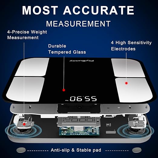 Scale for Body Weight Digital Smart Scale - Large Display Bathroom Scale with BMI, Body Fat, Muscle Mass, Accurate Bluetooth Scale for Home User Health Equipment Sync Apps