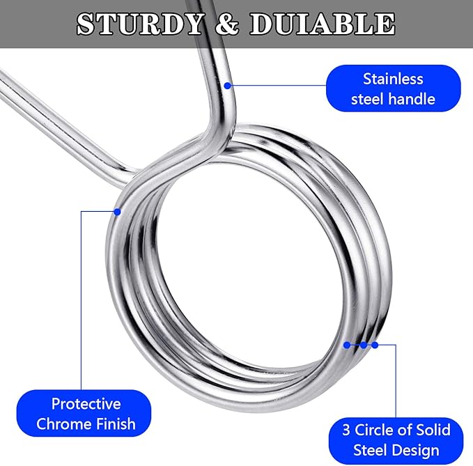 Sumind 4 Pieces 2 Inch Dumbbell Spring Collars Barbell Clamps Locking Collars Clips for Weightlifting Exercise Fitness Training Supplies (Silver)