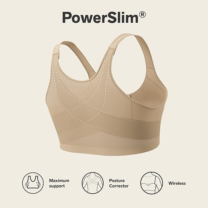Leonisa Multi-Functional – Posture Corrector Bra Wireless Front Closure Bra for Women Full Coverage