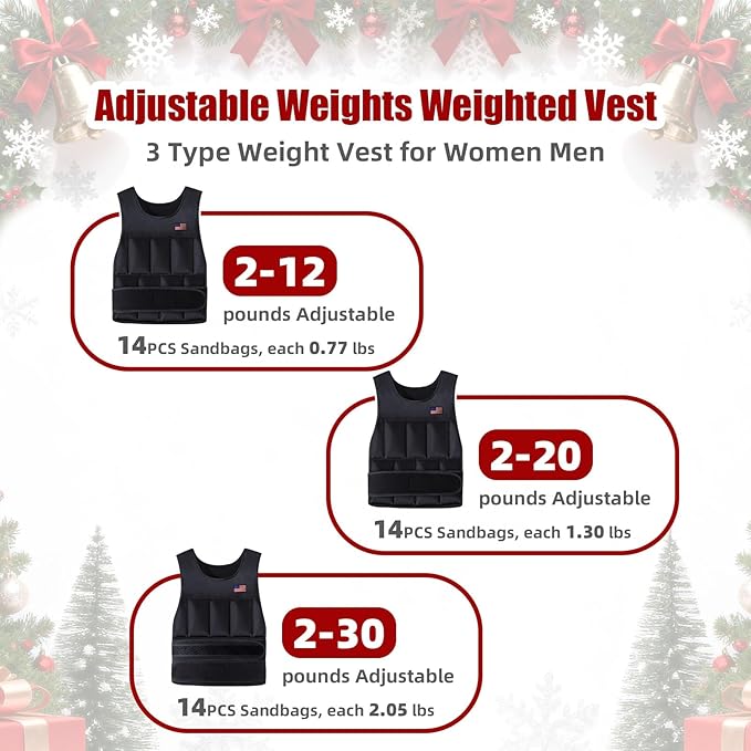 Adjustable Weighted Vest for Men Women,2-30 Lbs Adjustable Weighted Vest with Straps Womens Running Weight Vest for Walking Strength Training Fitness