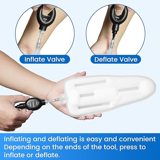 Velpeau Air Gel Foam Ankle Stabilizer Support Brace for Sprained Ankle, Ligament Injury, Tendonitis, Adjustable Rigid Stirrup Ankle Splint for Women and Men (Inflatable Version, Large, Left Foot)