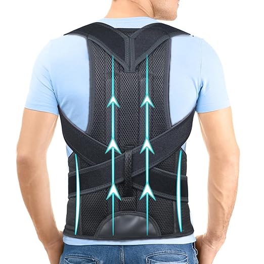PAZAPO Posture Corrector for Men and Women - Back Brace Full Back Support Straightener for Hunchback - Upper and Lower Lumbar to Relieve,Small(24-29 Inches)