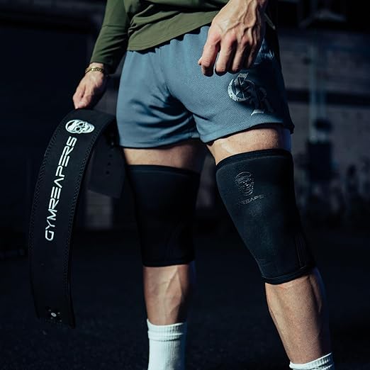 Gymreapers Knee Sleeves (1 Pair) with Gym Bag - IPF Approved - Support Compression Brace for Squats, Fitness, Weightlifting, Cross Training, Powerlifting - 7MM Neoprene Sleeves - For Men & Women (Black/Black, XX-Large)