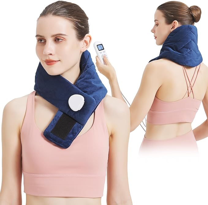 AOKESTE Heating Pad for Neck Pain Relief, Neck Heating Pad for Soreness Stiffness,Heated Wrap Warmer for Cervical Spondylosis,Auto Shut Off,86-158°F Temp Setting