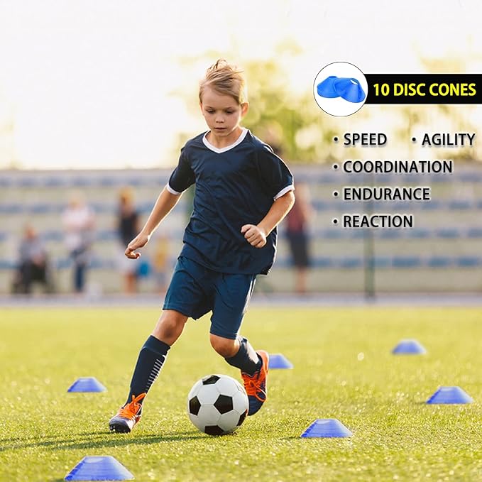 Agility Ladder Speed Training Equipment Set-20ft Agility Ladder 4 Adjustable Hurdles Running Parachute Jump Rope Speed Training Equipment for Soccer Football Basketball